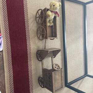 Franklin Mint Heirloom Coca-Cola Megan Doll Wooden Soapbox Wagon and Teddy Bear